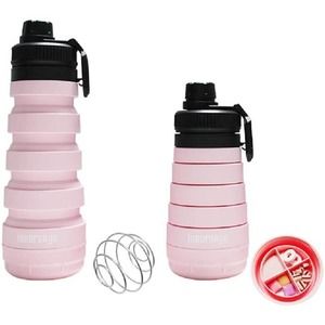 Collapsible Water Bottle w/Shaker Ball Foldable Silicone Food Grade 26oz/750ML